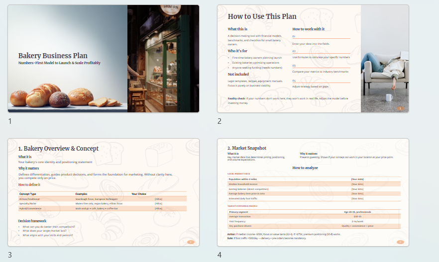 Bakery Business Plan Template (Numbers-First) - Image 3