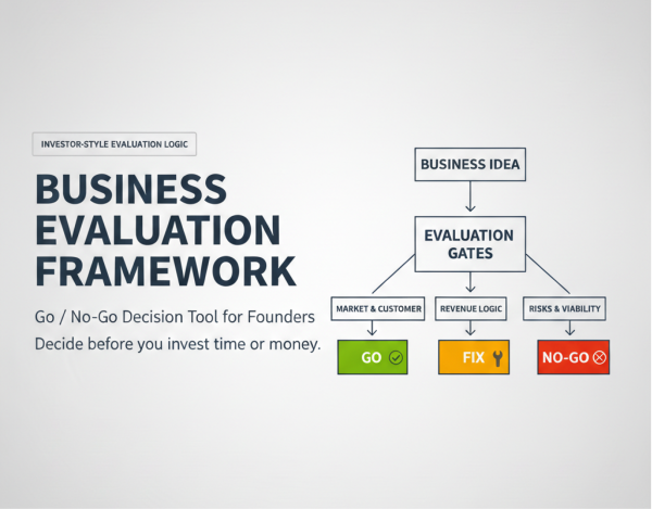 Business Evaluation Framework — Go / No-Go Decision Tool for Founders