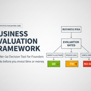 Business Evaluation Framework — Go / No-Go Decision Tool for Founders